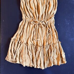 Elan Strapless Dress in Mustard Yellow